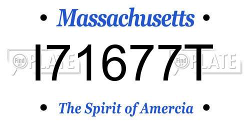 I71677T Massachusetts License Plate
