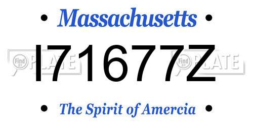 I71677Z Massachusetts License Plate