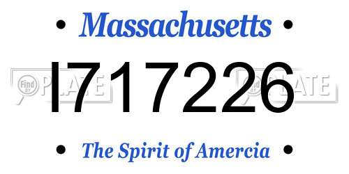 I717226 Massachusetts License Plate