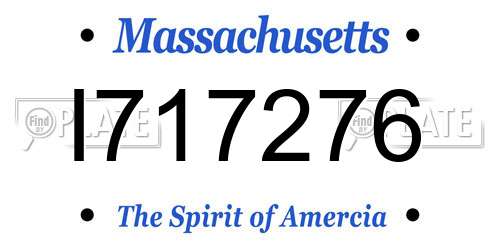 I717276 Massachusetts License Plate