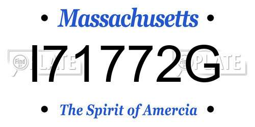 I71772G Massachusetts License Plate