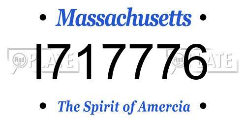 I717776 Massachusetts License Plate