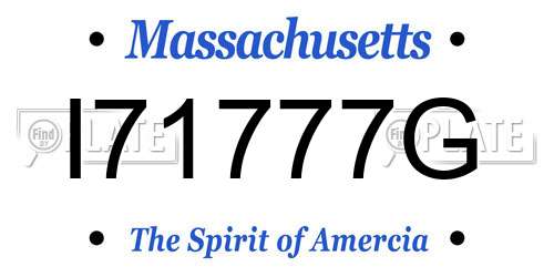 I71777G Massachusetts License Plate