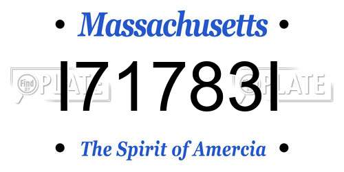 I71783I Massachusetts License Plate