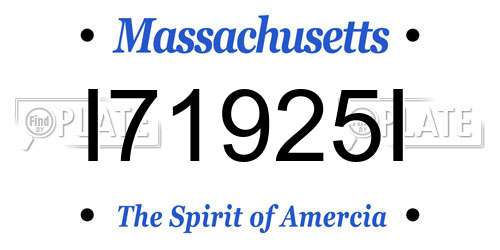 I71925I Massachusetts License Plate