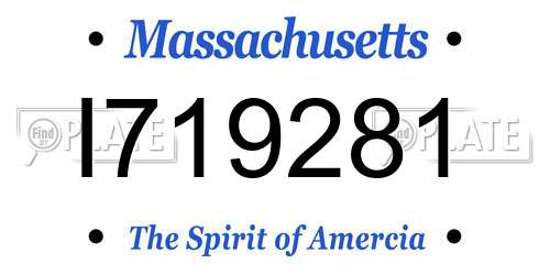 I719281 Massachusetts License Plate