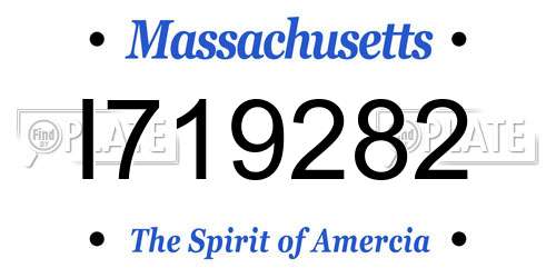 I719282 Massachusetts License Plate