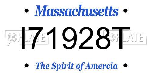 I71928T Massachusetts License Plate