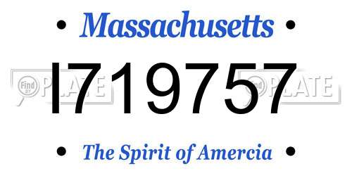 I719757 Massachusetts License Plate