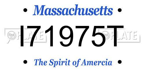 I71975T Massachusetts License Plate