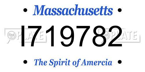 I719782 Massachusetts License Plate