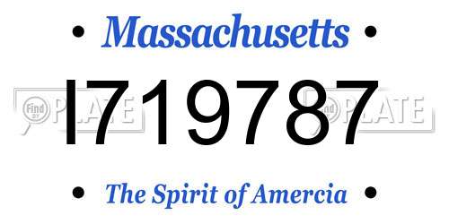 I719787 Massachusetts License Plate