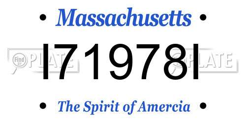 I71978I Massachusetts License Plate