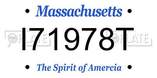 I71978T Massachusetts License Plate