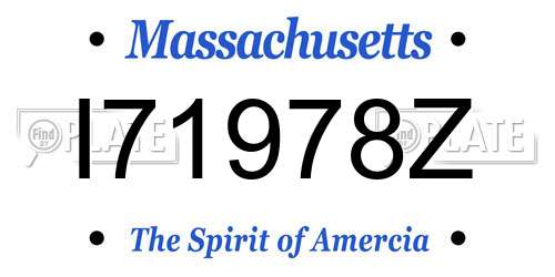 I71978Z Massachusetts License Plate