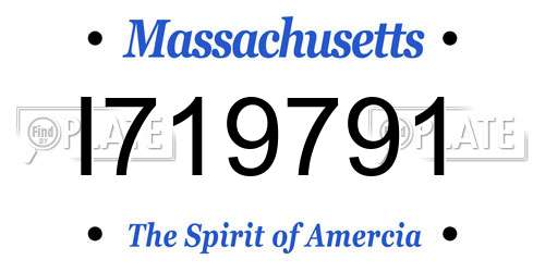 I719791 Massachusetts License Plate
