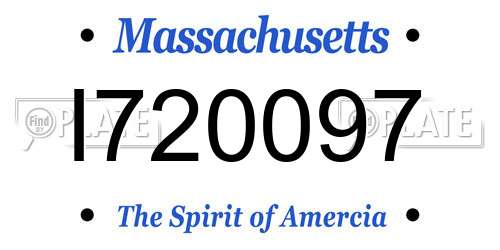 I720097 Massachusetts License Plate