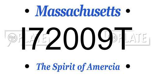 I72009T Massachusetts License Plate