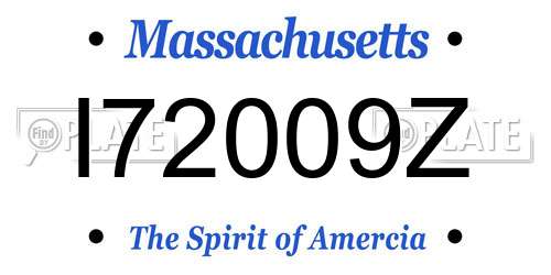 I72009Z Massachusetts License Plate