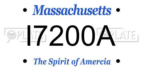 I7200A Massachusetts License Plate