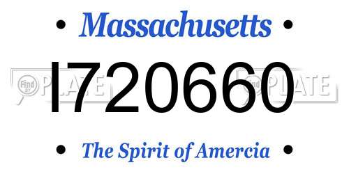 I720660 Massachusetts License Plate