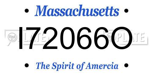 I72066O Massachusetts License Plate
