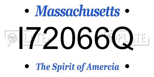 I72066Q Massachusetts License Plate