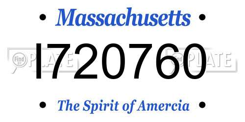I720760 Massachusetts License Plate