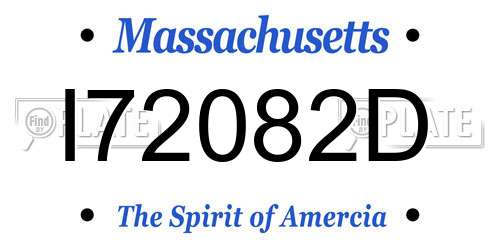 I72082D Massachusetts License Plate