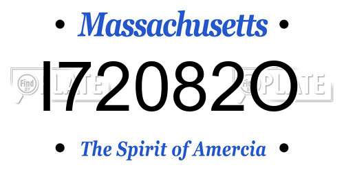 I72082O Massachusetts License Plate