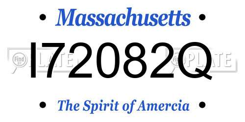 I72082Q Massachusetts License Plate