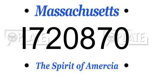 I720870 Massachusetts License Plate