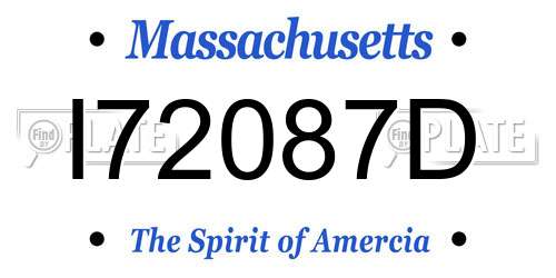 I72087D Massachusetts License Plate