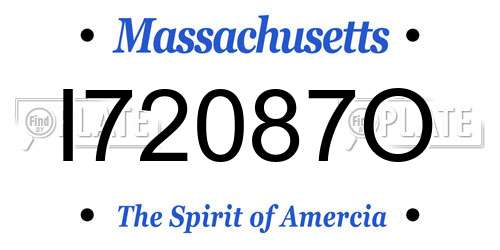 I72087O Massachusetts License Plate