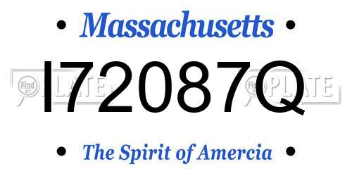 I72087Q Massachusetts License Plate