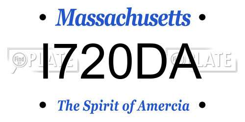 I720DA Massachusetts License Plate