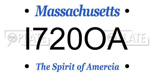 I720OA Massachusetts License Plate