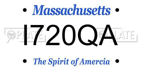 I720QA Massachusetts License Plate