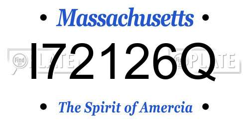 I72126Q Massachusetts License Plate