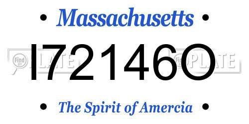 I72146O Massachusetts License Plate