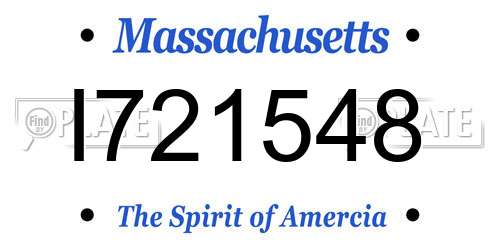 I721548 Massachusetts License Plate