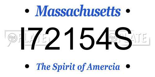 I72154S Massachusetts License Plate