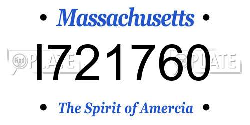 I721760 Massachusetts License Plate
