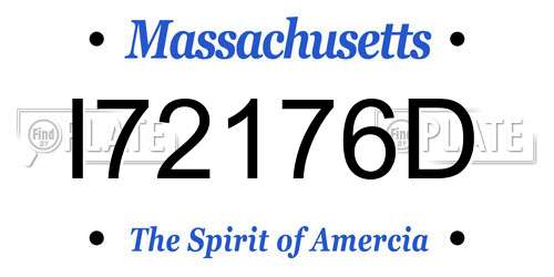 I72176D Massachusetts License Plate