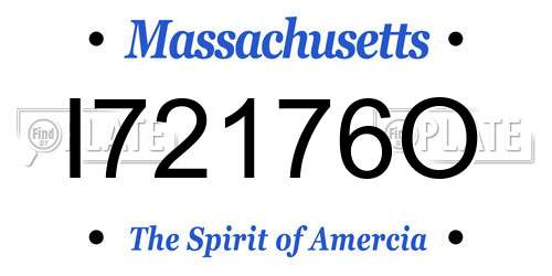 I72176O Massachusetts License Plate