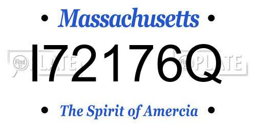I72176Q Massachusetts License Plate