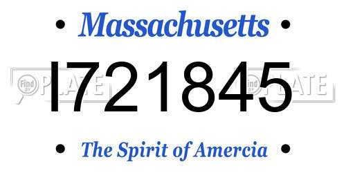 I721845 Massachusetts License Plate
