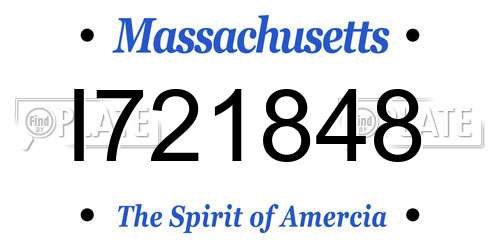 I721848 Massachusetts License Plate