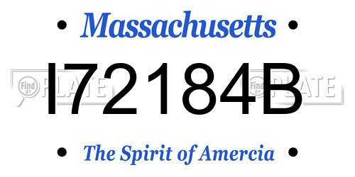 I72184B Massachusetts License Plate
