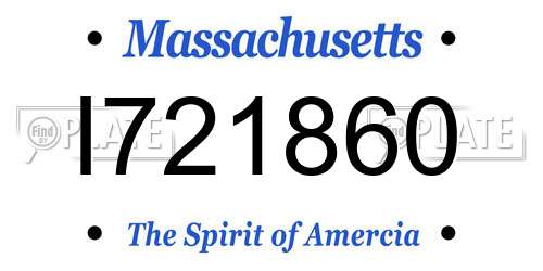 I721860 Massachusetts License Plate